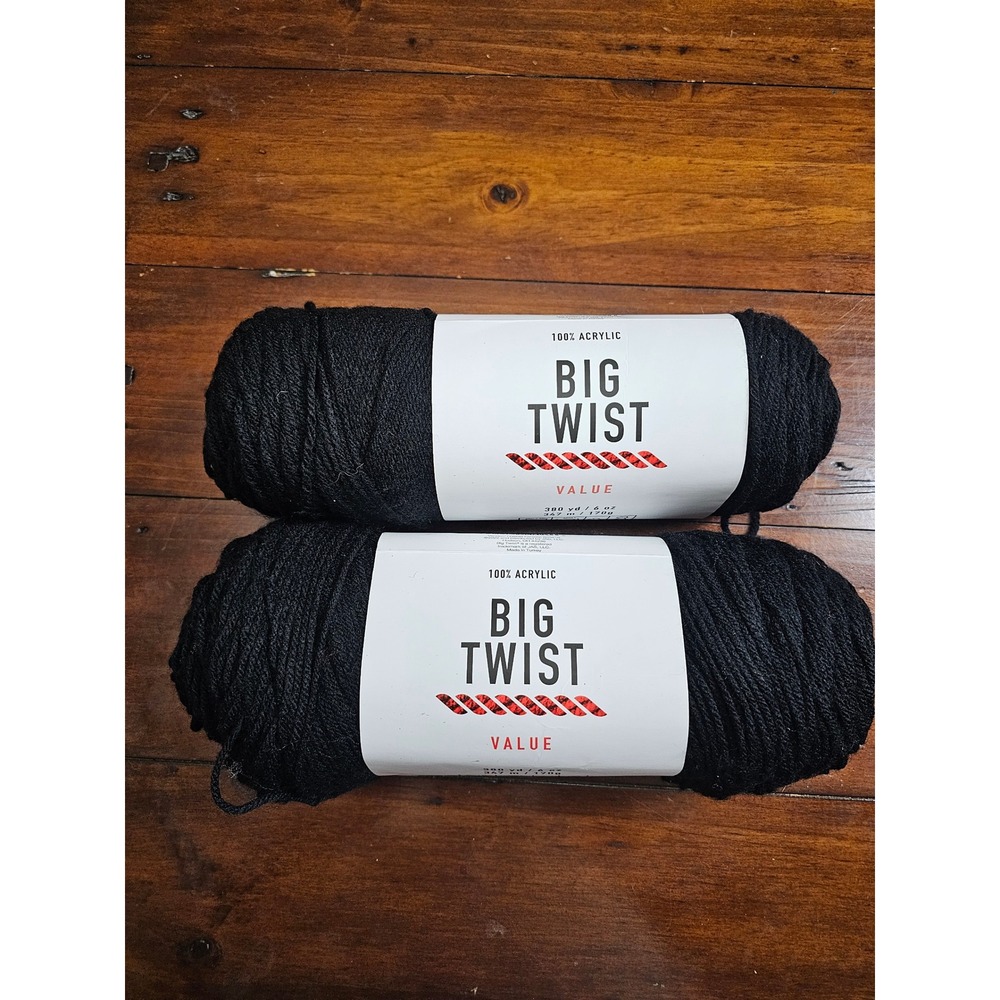 Big Twist‎ Value 100 Percent Acrylic Yarn Black 380 Yards 6 Ounces
